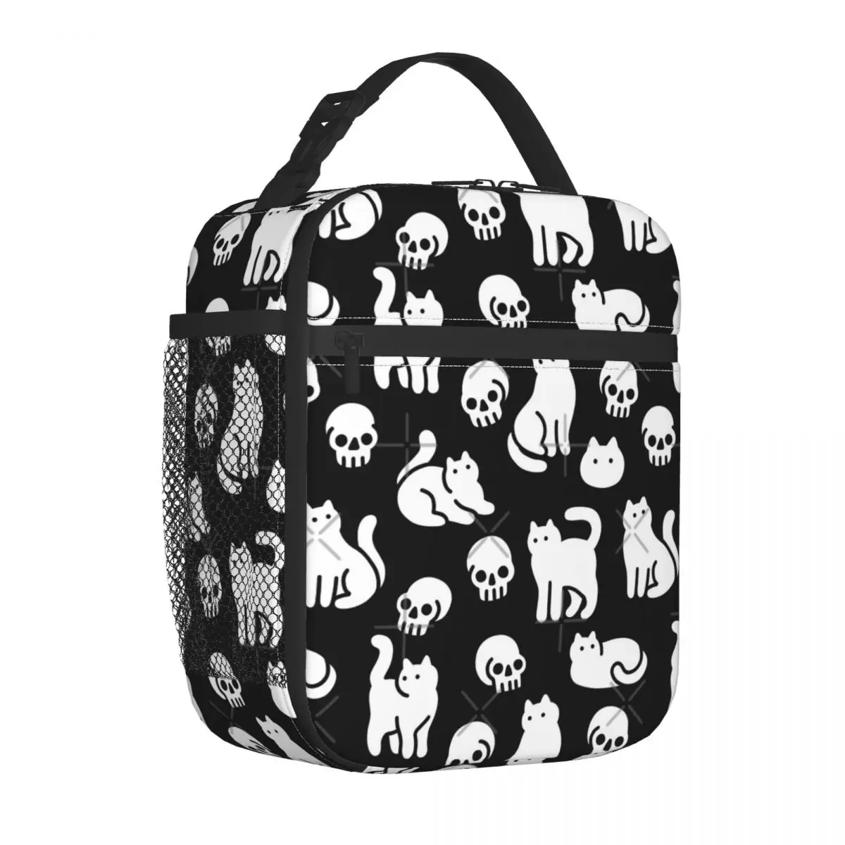 

Изолированная сумка для ланча с изображением кошек и черепов, модная офисная Ткань Оксфорд на заказ
