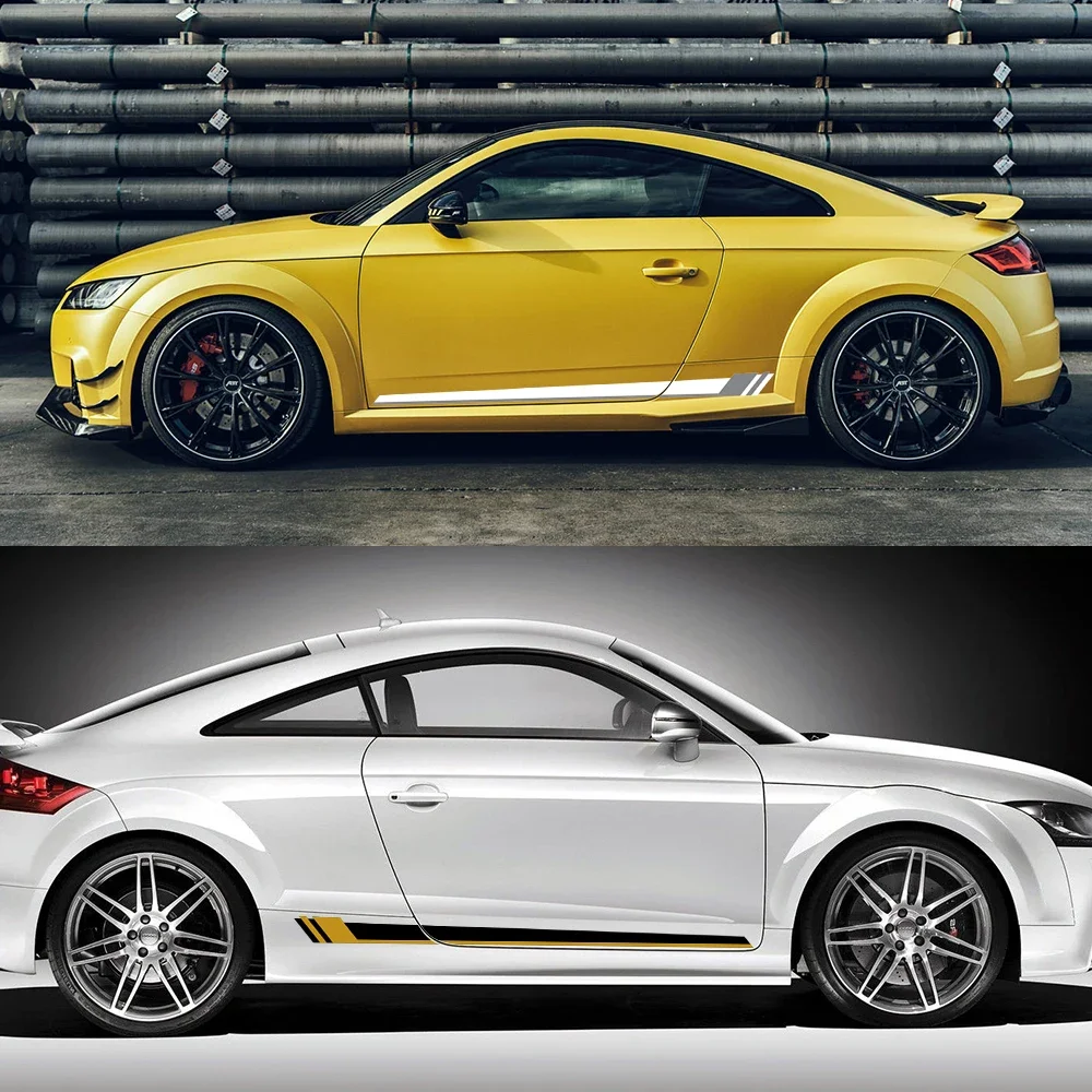 Sleek Car Side Stripes Decals Vinyl Graphics Trims Auto Accessories