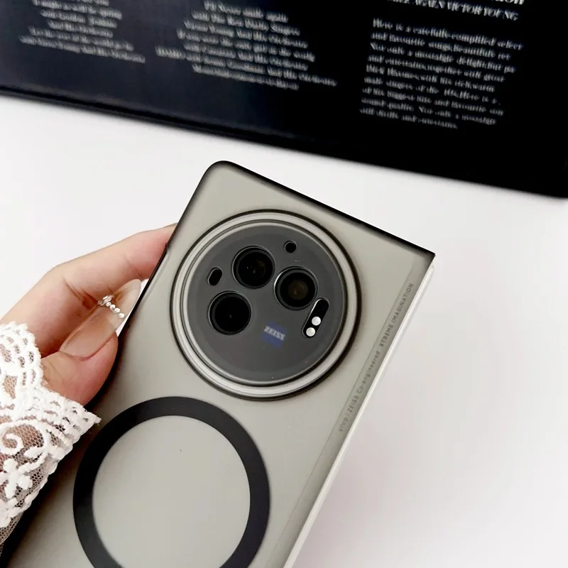 Ultra-Thin Shockproof Magnetic Clear Matte Flip Cover