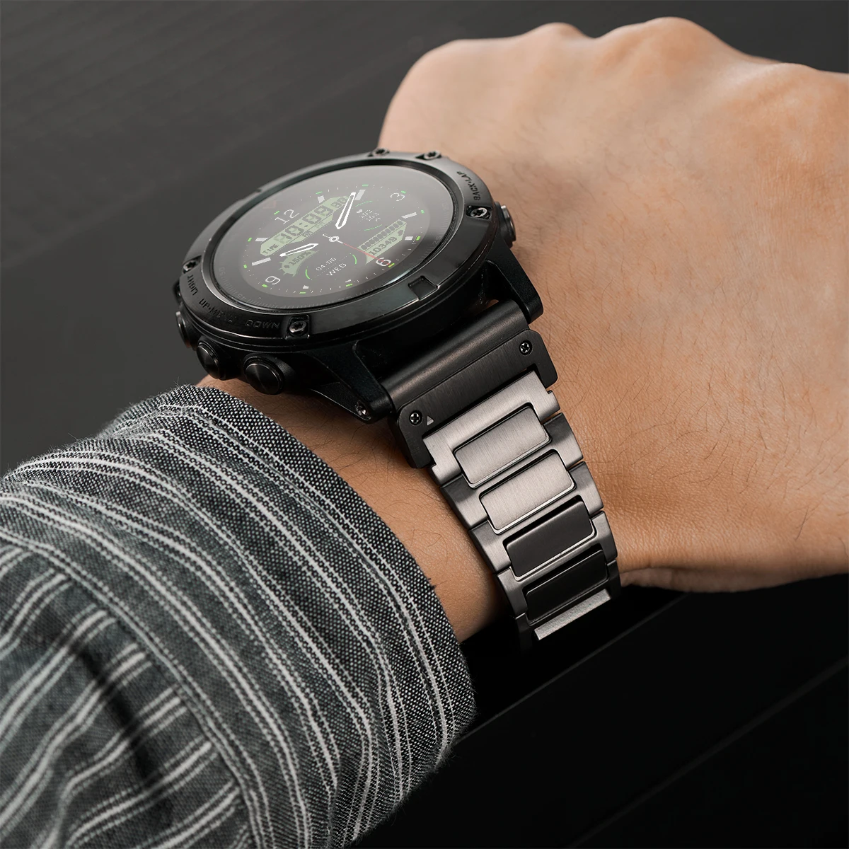 Stainless Steel Fenix Sapphire Bands Stainless Steel Strap For Garmin Fenix  51mm Pro 7X 6X Plus 5X