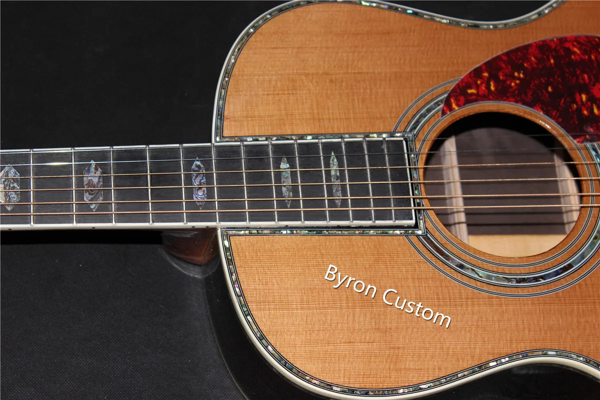 Acoustic Guitar professional OOO 12 fret solid cedar one piece head slot open headstock OOO45 folk can ship from US UK