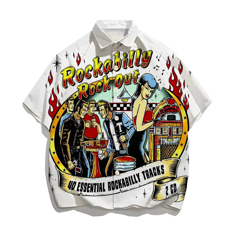 

Рубашка мужская с воротником-стойкой, Повседневная Свободная футболка в полоску, с короткими рукавами, гавайский Хенли, уличный стиль, европейские размеры