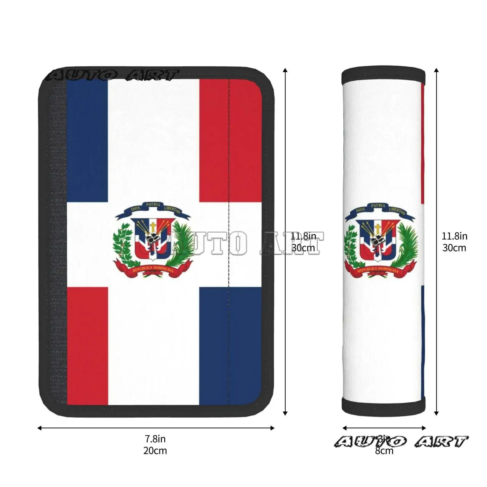 Dominican Republic Flag 2 PCS Car Seat Belt Pad Cover for Adults, Suitable for Car Seat Belt Backpack Shoulder Bag