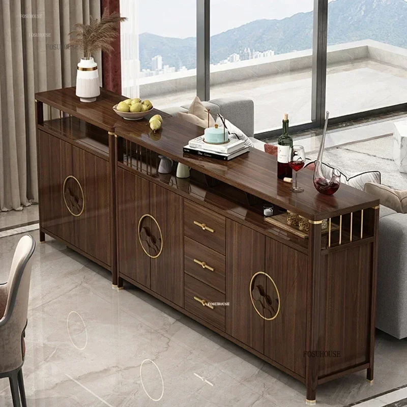 Chinese Style Sideboards Modern Solid Wood Kitchen Locker Home Furnitur Creative Living Room Sideboard Storage Cabinets ZZ