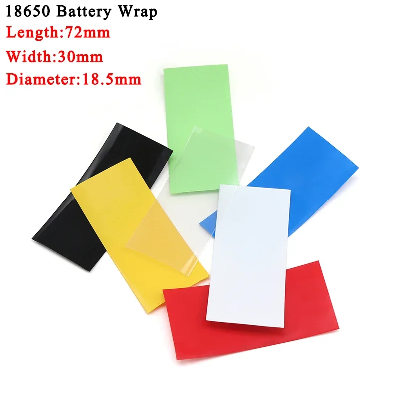 20/100/300Pcs 18650/21700/26650 Lipo Battery Wrap PVC Heat Shrink Tube Precut Insulated Film Cover Lipo Battery Sleeve Casing