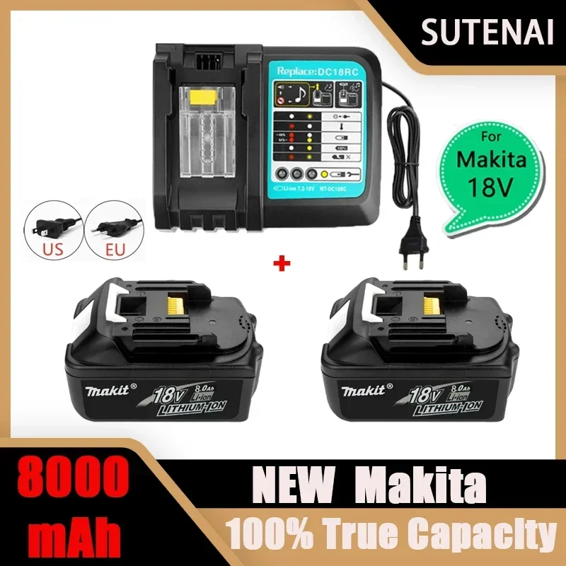 

100% Оригинальный Makita 18 В 8000 мАч перезаряжаемый Электроинструмент Makita аккумулятор литий-ионный сменный LXT BL1860B BL1860 BL1850