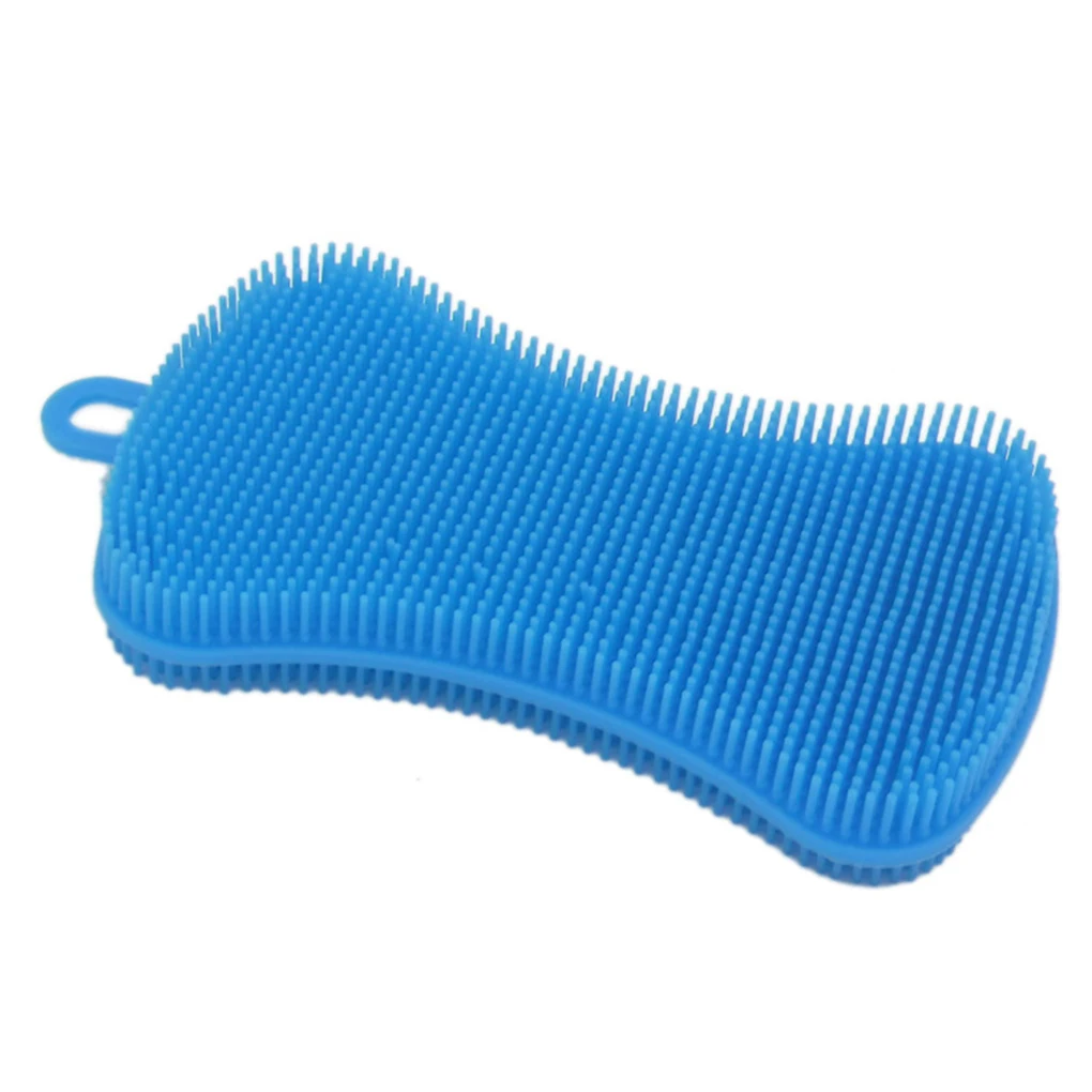 Silicone Sponges Dish Scrubber Kitchen Wash Heat-Resistant Non-Stick Cleaning Brush Random Color
