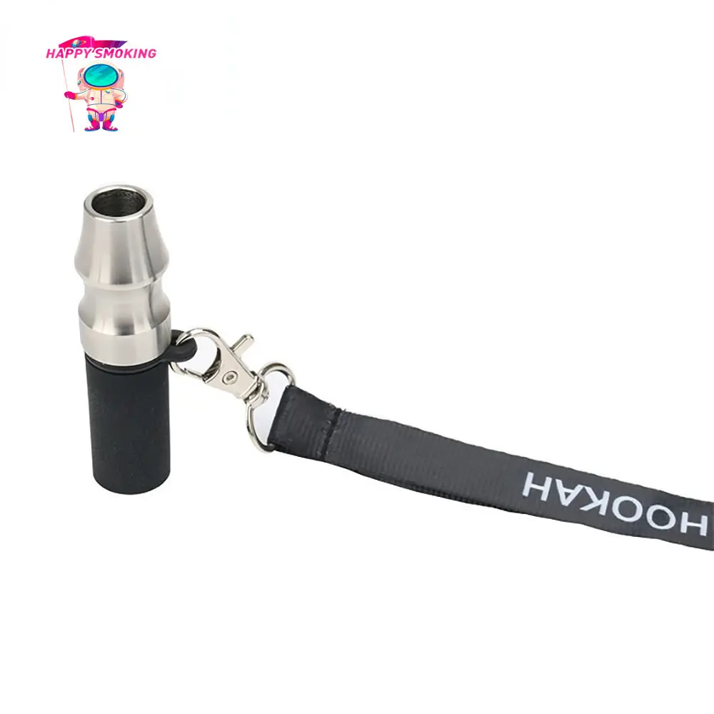 HAPPY SMOKING Aluminum Alloy Hookah Mouthpiece with Sling Chicha Suction Nozzle Sheesha Mouth Tips Shisha Pipes Accessories