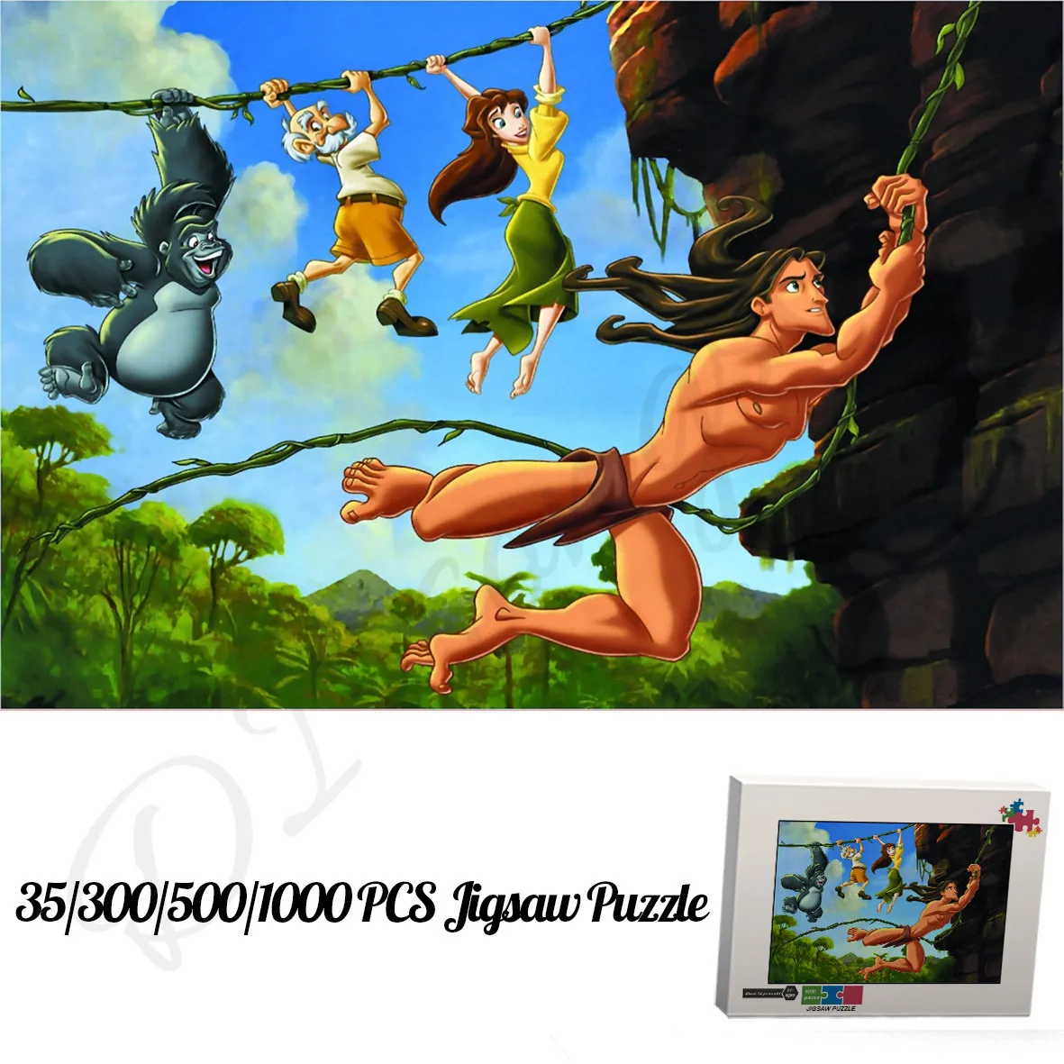 Disney 35 300 500 1000 Pieces of Wooden Jigsaw Puzzles Classic Cartoon Animation Tarzan & Jane Puzzles Educational Toys Hobbies jane birkin a la legere 1 cd