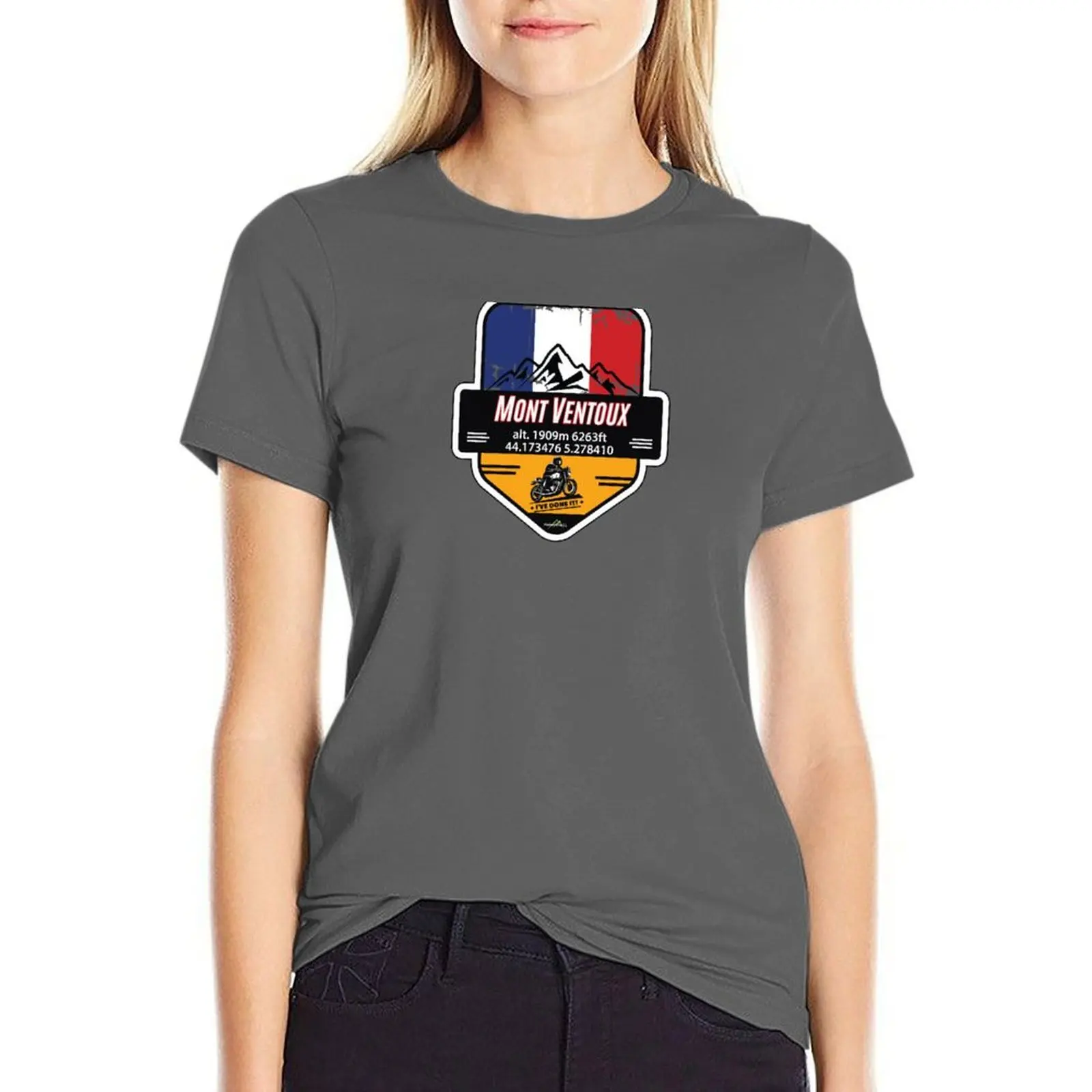 

Mont Ventoux France Motorcycle T-Shirt & Sticker - Ive Done It! 03 T-shirt summer clothes Women's t-shirt