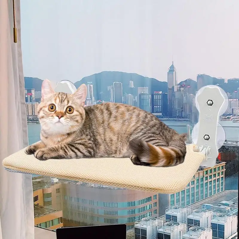 Foldable Cat Window Hammock Cordless Cat Window Perch With 4 Suction Cups Window Cat Beds Durable Indoor Kitten Climbing Frame