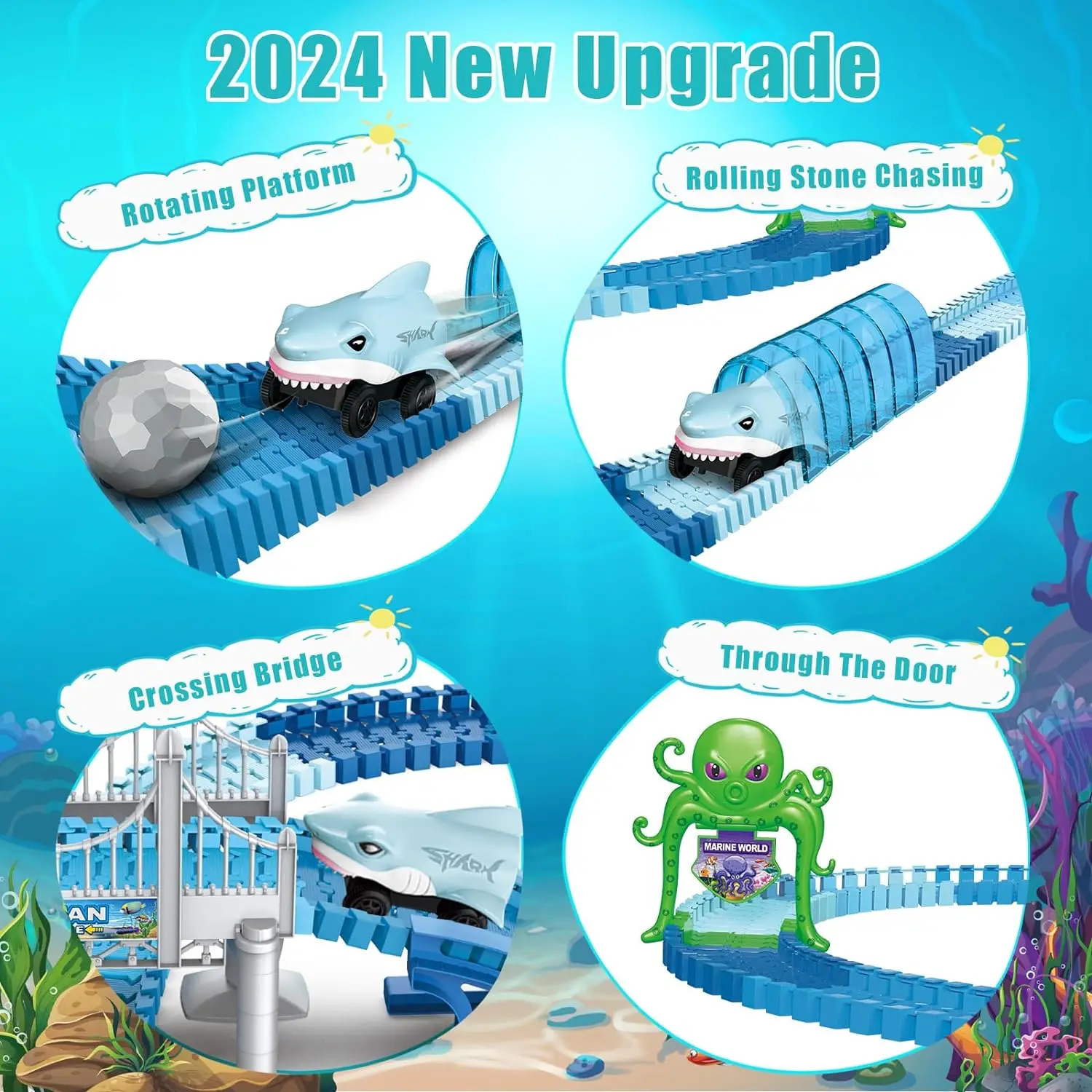 Board Game Toy Children's Electric Shark Rail Car Puzzle