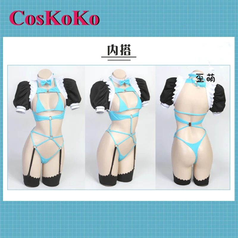 CosKoKo-Disfraz de Itinose Asena, juego de Anime, uniforme de sirvienta JK encantador, ropa de juego de rol para fiesta de Halloween