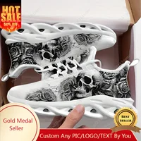 Halloween Skull And Rose Print Flats Sneakers Mens Womens Sports Running Shoes High Quality DIY Sneaker customization Shoe 1