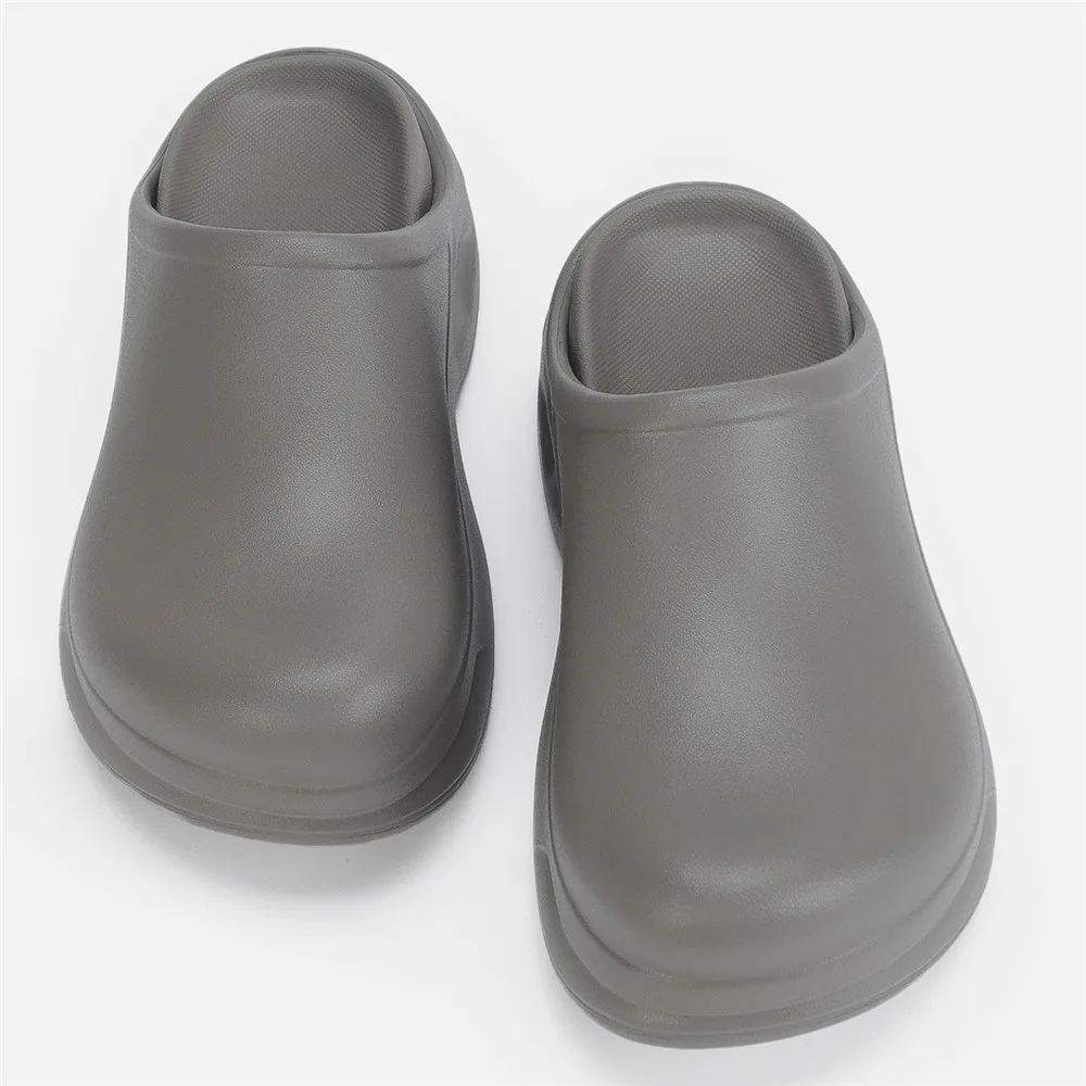 Women Summer Slip-On Non-Slip Slippers for Woman Round Toe Thick Bottom Black Platform Shoes Ladies Flat Comfortable Brand Shoes