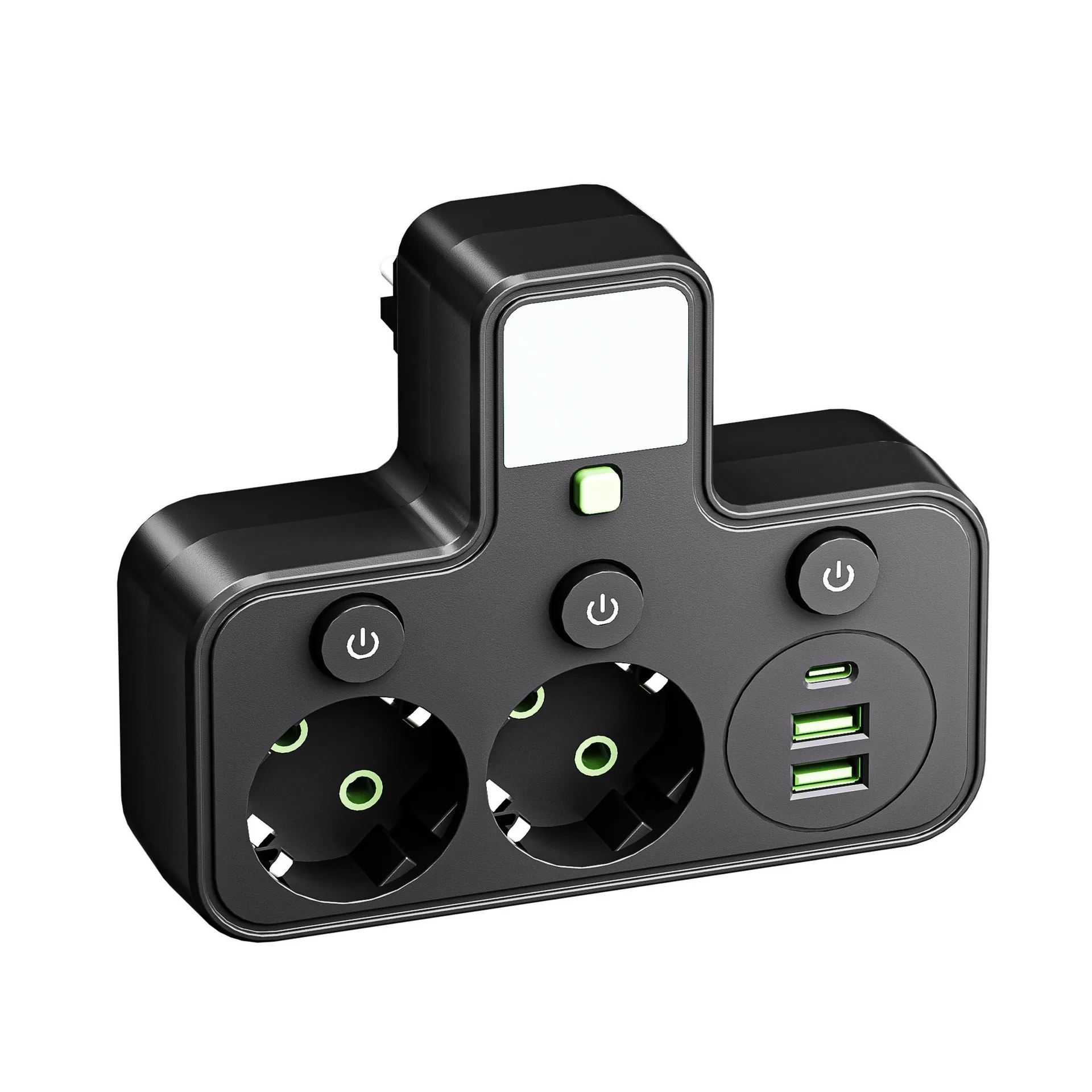 European Multi-Socket Wall Power Plug Adapter