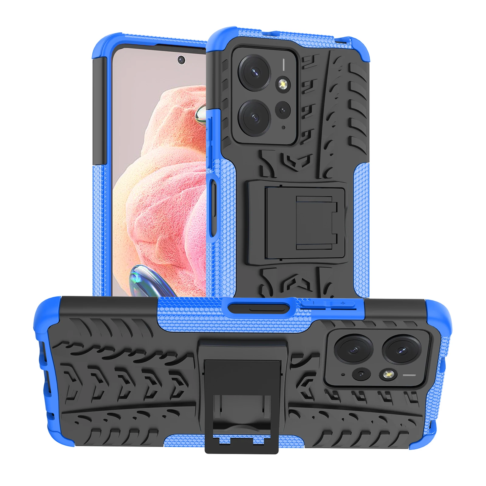 Custodia Per Telefono Con Supporto Per Xiaomi Redmi Note 12 Pro Plus 12C K40S 11T Pro Plus Poco X4 Gt X5 Pro C55 Tpu + Pc Strong Hybrid Cover Luxury