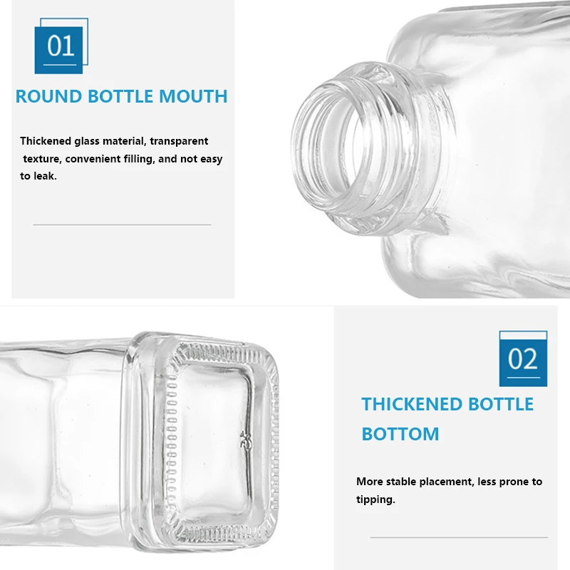 2pcs Soap Pump Dispenser Glass Bottle Bathroom Gel Liquid and Shampoo Dispenser Square Glass Bottles with Pumps Soap Container 3
