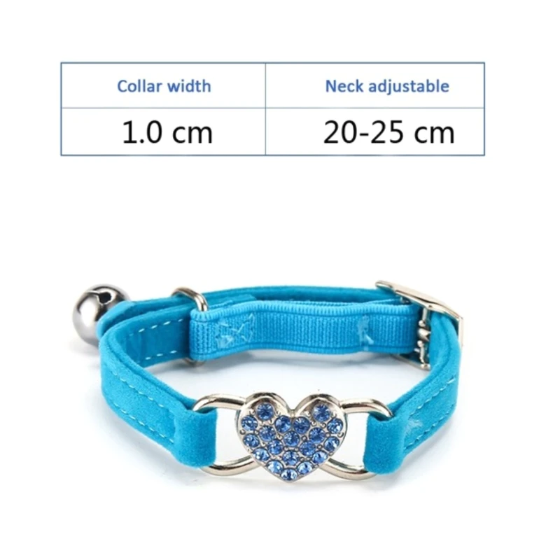 for Cat Collar Puppy Safety Collars with and Heart Decor Multiple Colors Drop shipping images - 6