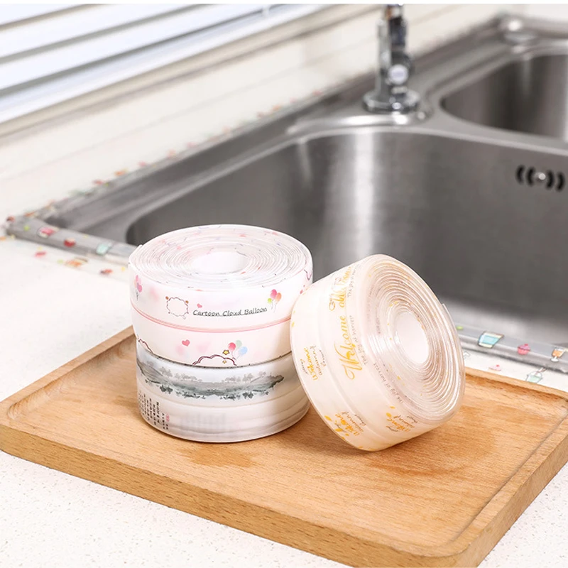 3.2M Transparent Waterproof Sticker Bathroom Sealing Tape Stove Gap Self Adhesive Kitchen Sink Countertop Strip |
