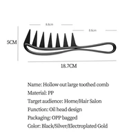 Wide Tooth Shark Plastic Comb for Men Barber Hairdressing Tool Hair Clipper Curling Massage Styling Tool for Salon Or Home Use - Image 4