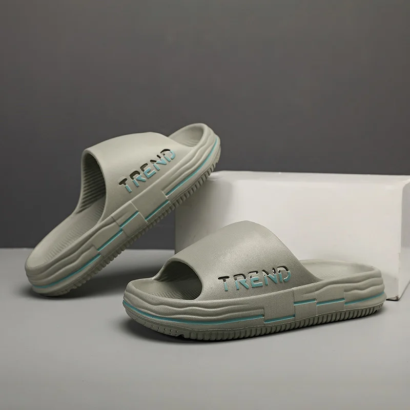Halktofflor för män Halkskydd med tjock sula Mjuk skumsliders Supermjuk halkfri tofflor för inomhus utomhus_voghion.com
