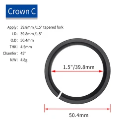 Alloy Bicycle Fork Crown Spacer Ring for MTB & Road Bikes (Tapered 39.8mm)
