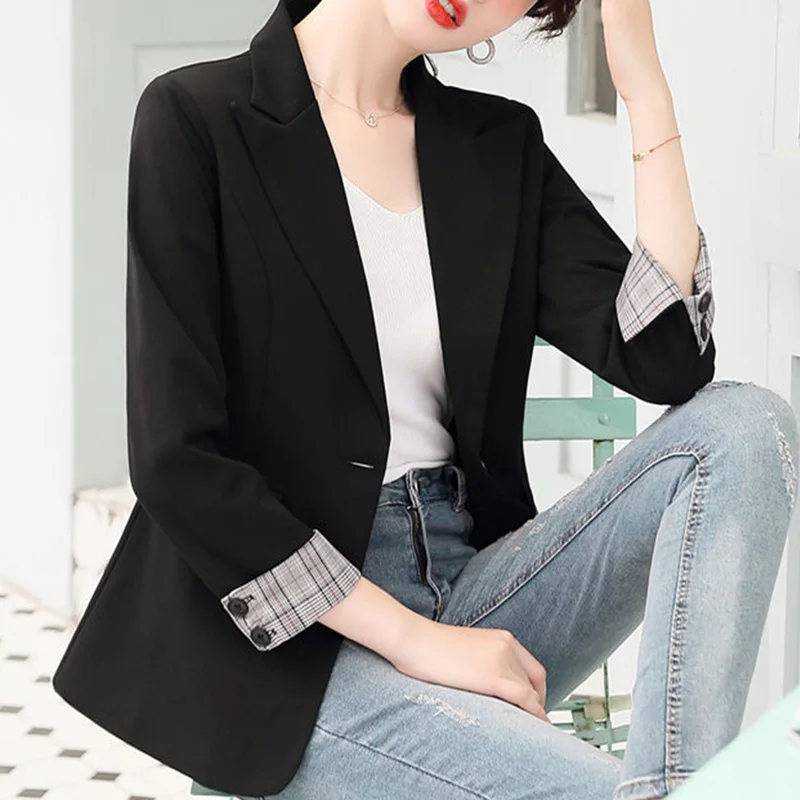 Elegant Solid Color Spliced Pockets Casual Blazer Women's Clothing 2023 Autumn New Oversized Office Lady Tops All-match Blazers
