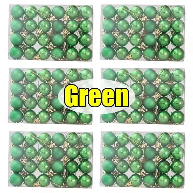 Juego de 144/24 bolas de colores para Navidad, bolas galvanizadas, adornos colgantes para árbol de Navidad, regalo de fiesta de Año Nuevo, venta al por mayor