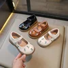 Girls Leather Shoes Embroidery Flowers Princess Sweet Kids National Style Flats Children's Flat Mary Janes Soft Dress Shoes Soft 1