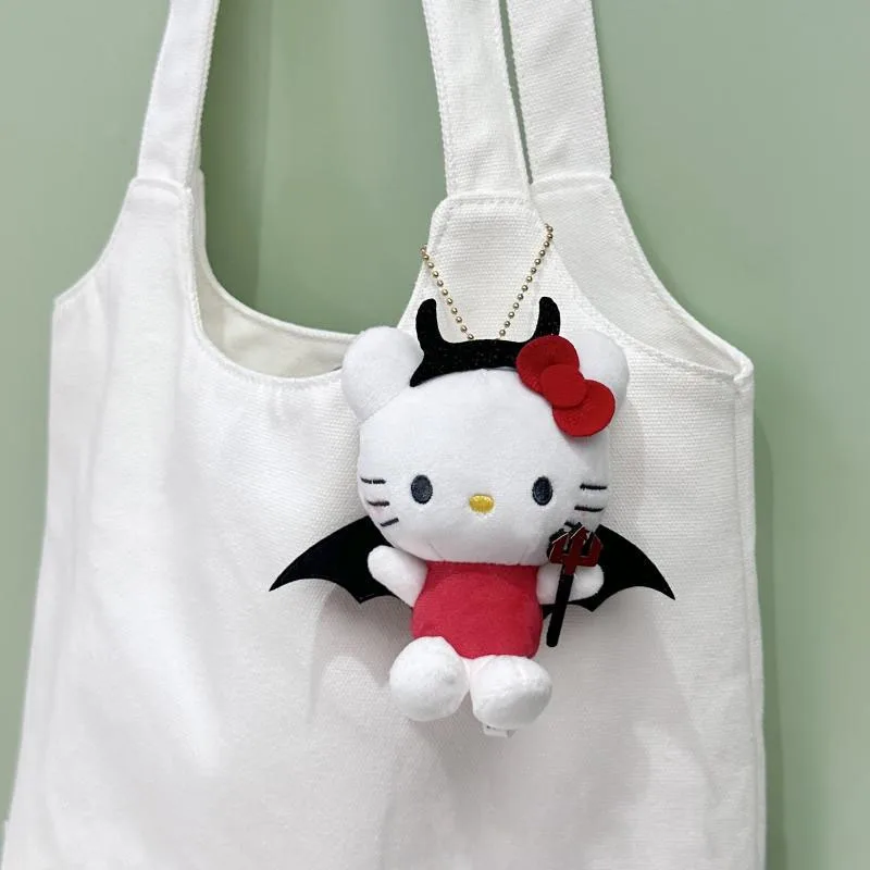 Sanrio Kuromi My Melody Keychain Cartoon Halloween Plush Toys Kawaii Hello Kitty Doll Backpack Pendant Decoration Holiday Gift 6