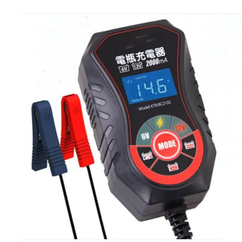 

6V 12V 2A Smart Battery Charger Float Charger for Automotive Car Motorcycle Lawn Mower Tractor SLA ATV AGM GEL Battery,Automatic