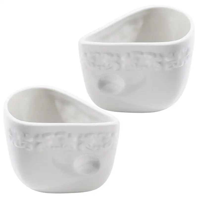 

2pcs Ceramic Coffee Bean Dosing Cup Coffee Bean Display Tray Porcelain Tea Leaf Sugar Measuring Container Bowl Barista Supplies