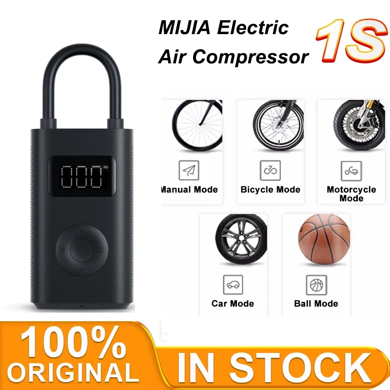 Xiaomi Mijia Portable Electric Air Compressor 1s Led Typec Inflator