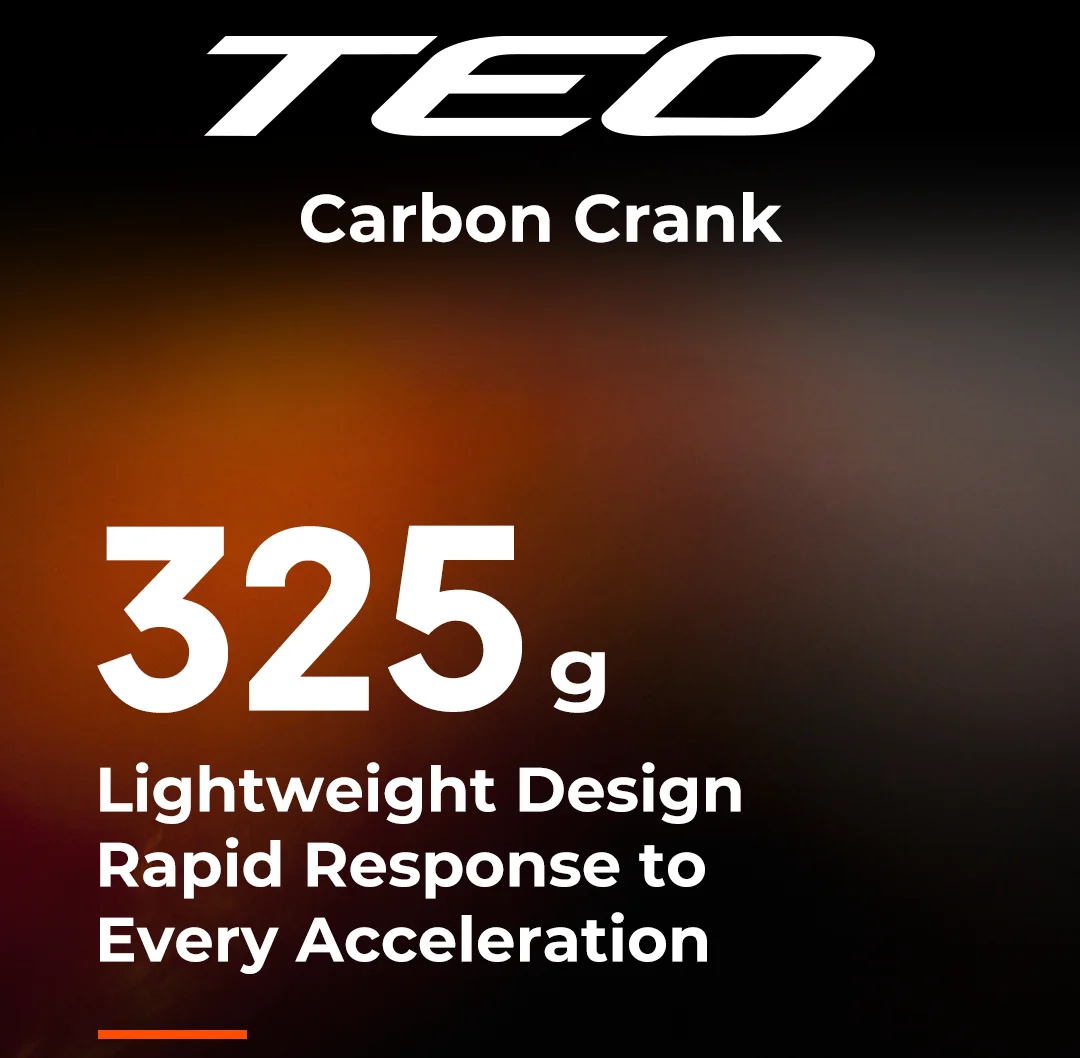 Magene TEO Carbon-Kurbelgarnitur 29mm Spindel 44,25mm Kettenlänge 148mm Q-Faktor – Detail 2