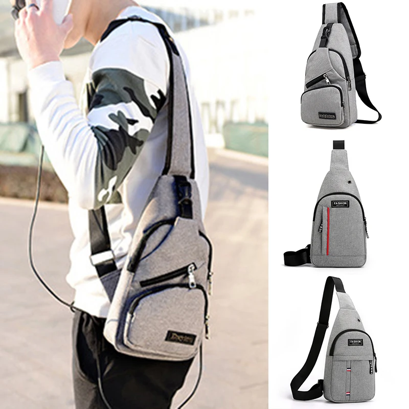 

Men's Sling Backpack With Earphone Jack For Outdoor