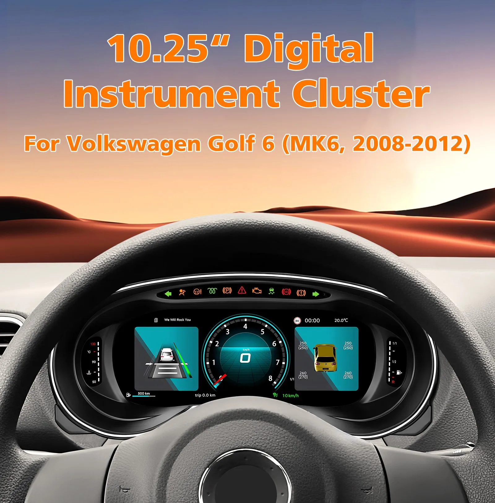 Panel de Instrumentos Digital para Volkswagen VW Golf 6 MK6 2008-2012, Cabina Virtual, Velocímetro, Panel de Control, Carplay, Android Auto 1