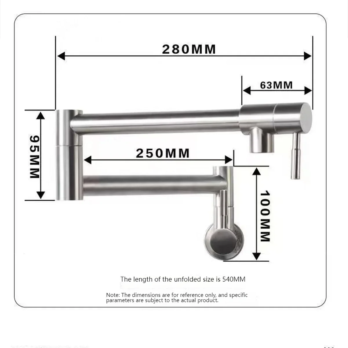 Pot Filler Tap Wall Mounted Foldable Kitchen Faucet Single Cold Single Hole Rose Gold Sink Tap Rotate Folding Spout Brass