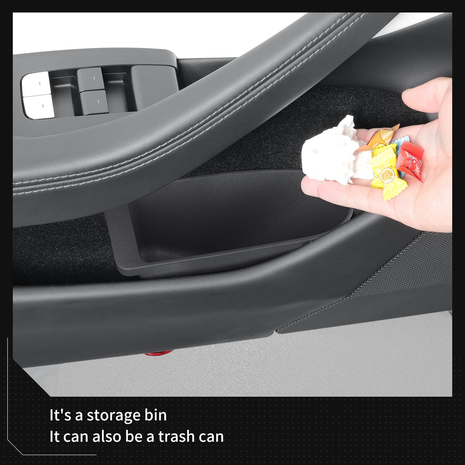 2024 2025 테슬라 모델 3 하이랜드 차량용 앞문 수납함 내부 액세서리 게이트 슬롯 방진 쓰레기 보관함