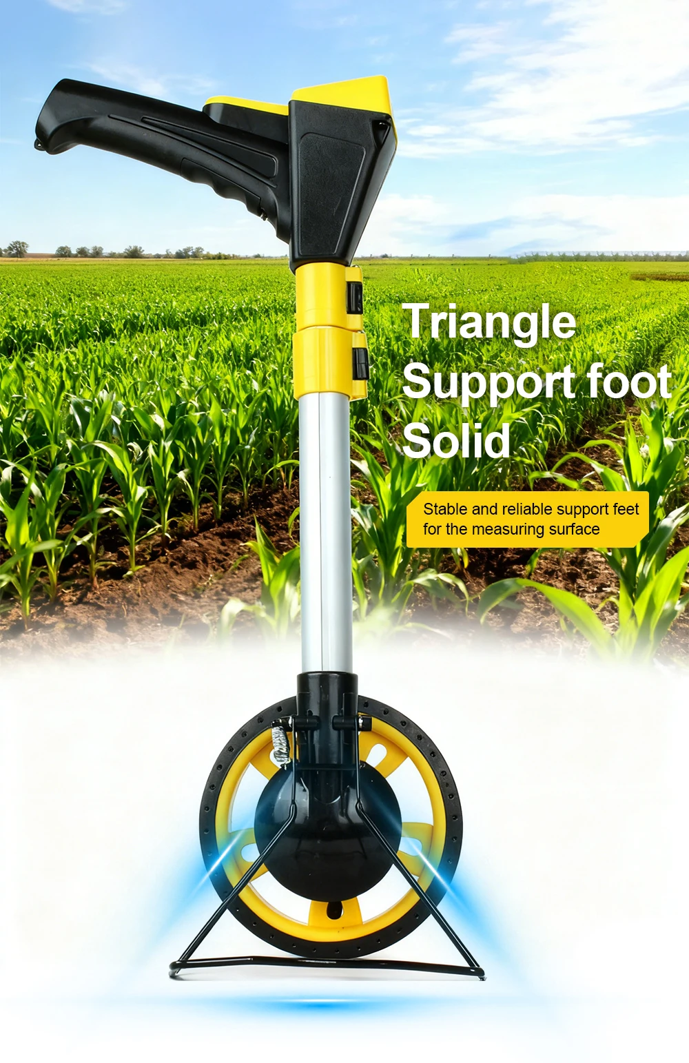 Digital Display Measuring Wheel Rolling Distance Tool Outdoor Rolling Push Gauge