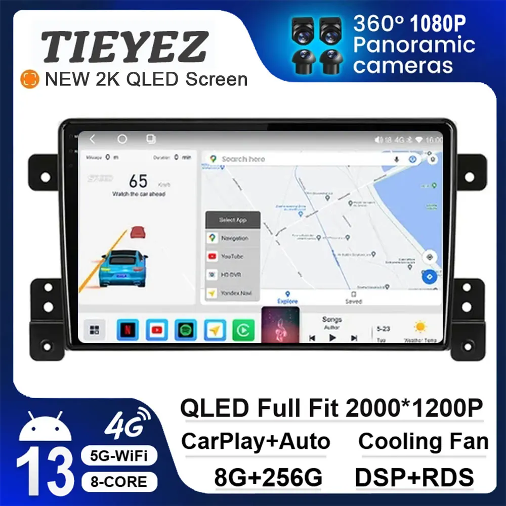 

Android 13 For Suzuki Grand Vitara 3 2005 - 2015 Stereo Car Radio Multimedia Video Player GPS Navigation DSP QLED 4G WiFi DSP BT