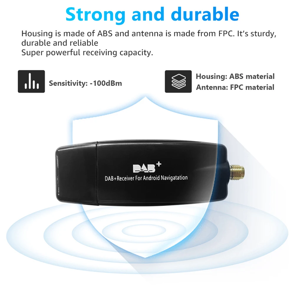 DAB + 박스 라디오 리시버 어댑터, DAB + 리시버 USB 인터페이스, 자동차 라디오 안테나 리시버, 안드로이드 5.1 이상