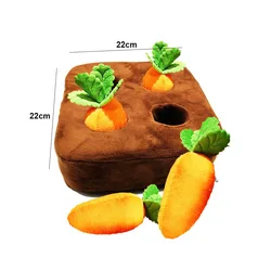 Plush Carrot Snuffle Puzzle Mat for Interactive Dog Play and Stress Relief (22x22cm 4 Carrots)