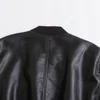 UNIZERA2023 Autumn and Winter New Women's Fashion Versatile Short Motorcycle Faux Leather Pilot Jacket Coat Leather Coat 6