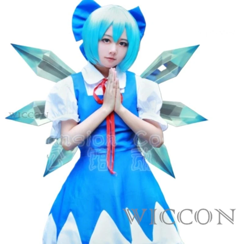 Anime Touhou Project Cirno Cosplay L'incorporimento del diavolo scarlatto Cirno con costume cosplay copricapo - immagine 3