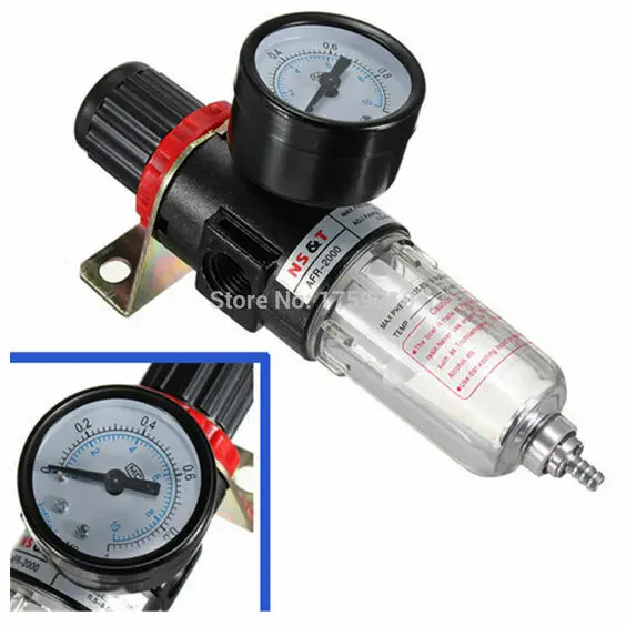 Regulator 1/4 Inch Pressure Gauge Water Trap Filter Tool Airbrush Air Compressor