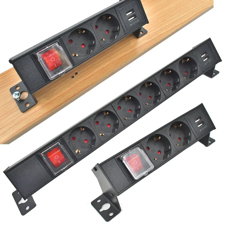 Tira Portátil do Poder do Pdu Soquete Padrão Desktop Escritório Bancada Sala de Reunião Tomada de Poder 2usb 5v 2.1a