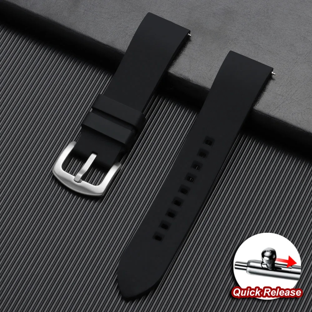 Quick Release Sports Waterproof Silicone Watchband - Universal Wristband in Multiple Sizes