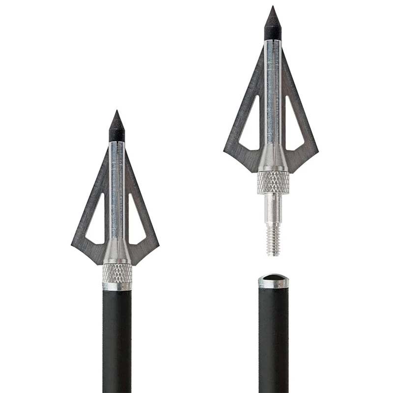 12 Pcs Metal Hunting Archery Broadheads 100 Grain 3 Blades Blades Arrowheads Compatible With Crossbow And Compound Bow 6