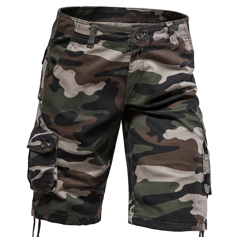 Short tactique camouflage pour homme avec plusieurs poches pour l'extérieur, léger, militaire, randonnée, été, décontracté, travail, cargo, combat